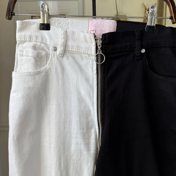 Revice Dream Fit 2 Tone Black White Duo Style Yin Yang Denim Jeans 28 - Picture 2 of 8